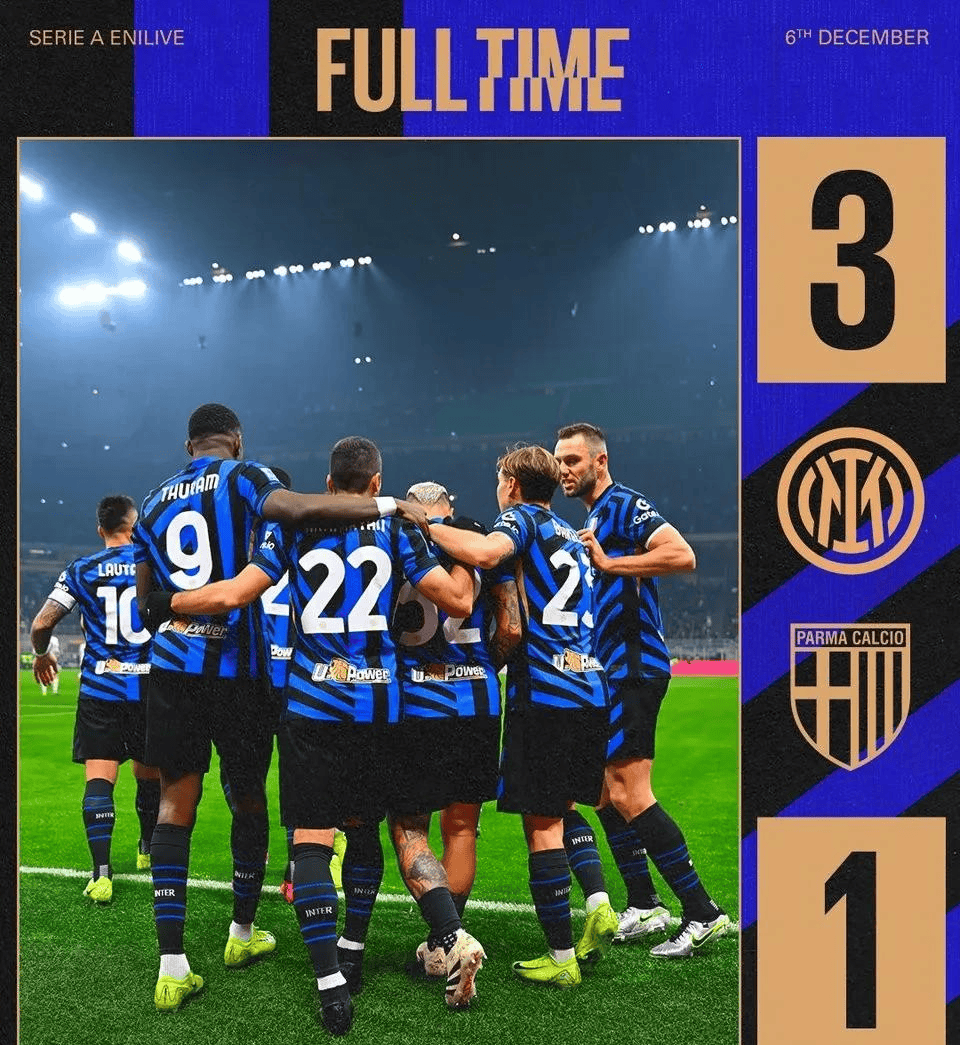 国米连胜保持不败,领跑意甲积分榜 国米连胜保持不败,领跑意甲积分榜